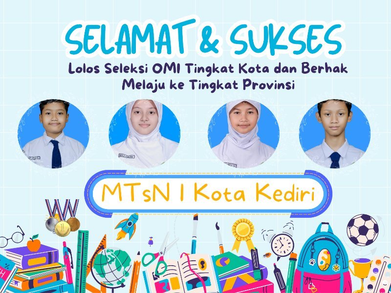 Empat Siswa MTsN 1 Kota Kediri Raih Juara OMI 2026 Tingkat Kota, Melaju ke Tingkat Provinsi